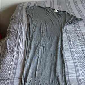 H&M Women's Off- Shoulder Grey Gray Short-Sleeve Maxi T-Shirt Dress NEW WITH TAG